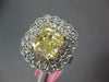 LARGE 5.57CT WHITE & FANCY YELLOW DIAMOND 18K 2 TONE GOLD FLOWER ENGAGEMENT RING