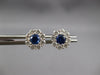 ESTATE 1.03CT DIAMOND & AAA SAPPHIRE 14K WHITE GOLD CLASSIC FLOWER STUD EARRINGS