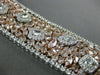 ESTATE EXTRA LARGE 42.16CT WHITE & PINK DIAMOND 18K 2 TONE GOLD CLUSTER BRACELET