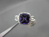 ESTATE 2.0CTW DIAMOND & AAA EXTRA FACET AMETHYST 14KT WHITE 3D ENGAGEMENT RING