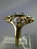 ESTATE LARGE .20CT DIAMOND 14K WHITE & YELLOW GOLD MULTI HEART LOVE RING #21033
