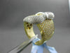 ESTATE MASSIVE 1.55CT DIAMOND 18KT WHITE & YELLOW GOLD PAVE BELT COCKTAIL RING