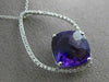 ESTATE EXTRA LARGE 7.01CT DIAMOND & AAA AMETHYST 14K WHITE GOLD FLOATING PENDANT