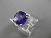 ESTATE 6.03CTW DIAMOND & AAA AMETHYST 14KT WHITE GOLD FILIGREE CLASSIC HALO RING