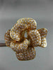 ESTATE LARGE 2.51CT DIAMOND 18KT ROSE GOLD 3D HANDCRATED FLOWER CLIP ON EARRINGS