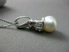 ESTATE .24CT DIAMOND & AAA SOUTH SEA PEARL 14KT WHITE GOLD PENDANT & CHAIN 19615