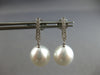 .16CT DIAMOND & AAA TAHITIAN PEARL 18K WHITE GOLD JOURNEY BAR HANGING EARRINGS