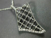 ESTATE .21CT DIAMOND 18K WHITE GOLD 3D OPEN FILIGREE FLOWER FLOATING FUN PENDANT
