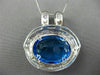 ESTATE EXTRA LARGE 45.25CT DIAMOND & BLUE TOPAZ 14K WHITE GOLD HALO OVAL PENDANT