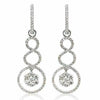 ESTATE 1.15CT DIAMOND 18KT WHITE GOLD 3D ROUND INFINITY FLOWER HANGING EARRINGS