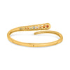 LARGE 2.87CT DIAMOND & AAA MULTI COLOR SAPPHIRE 14KT YELLOW GOLD BANGLE BRACELET