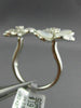 ESTATE .55CT DIAMOND & AAA MOTHER OF PEARL 14KT WHITE GOLD 3D FLOWER HEART RING
