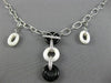 ESTATE .11CT DIAMOND ONYX & WHITE AGATE 18K WHITE GOLD 3D CIRCLE OF LIFE PENDANT
