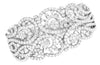 LARGE 13CT DIAMOND 18KT WHITE GOLD 3D MULTI FLOWER OPEN FILIGREE BANGLE BRACELET