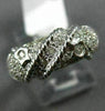 ESTATE .34CT ROUND DIAMOND 18KT WHITE GOLD 3D DOUBLE STAR ROPE LOVE FUN RING