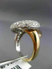 ESTATE EXTRA LARGE 2.07CT DIAMOND 14K WHITE & ROSE GOLD MULTI ROW LOVE KNOT RING