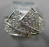 ESTATE WIDE .85CT ROUND DIAMOND 14KT WHITE GOLD 3D PAVE MULTI ROW FUN LOVE RING