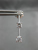 ESTATE .88CT DIAMOND 14KT WHITE GOLD PAST PRESENT FUTURE HANGING EARRINGS #14438