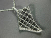 ESTATE .21CT DIAMOND 18K WHITE GOLD 3D OPEN FILIGREE FLOWER FLOATING FUN PENDANT