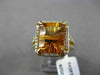ESTATE LARGE 5.76CT DIAMOND & AAA CITRINE 14KT YELLOW GOLD 3D HALO FILIGREE RING