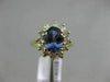 1.83CT DIAMOND & AAA OVAL TANZANITE 14KT YELLOW GOLD FLOWER HALO ENGAGEMENT RING