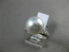 ESTATE .14CT DIAMOND 14KT WHITE GOLD AAA SOUTH SEA PEARL 3D PAVE SOLITAIRE RING