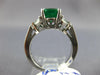 ESTATE LARGE 2.7CT DIAMOND & AAA EMERALD PLATINUM ROUND FILIGREE ENGAGEMENT RING