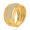 ESTATE LARGE .60CT DIAMOND 14K YELLOW GOLD MULTI ROW GRADUATING ANNIVERSARY RING
