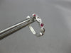 .23CT DIAMOND & AAA RUBY 14K WHITE GOLD 3D INFINITY HUGGIE HOOP HANGING EARRINGS