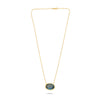 2.17CT AAA GREEN SAPPHIRE 14KT YELLOW GOLD 3D OVAL SOLITAIRE BEZEL LOVE NECKLACE