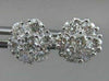 ESTATE LARGE 1.35CT DIAMOND 14K WHITE GOLD FLOWER CLUSTER EARRINGS STUNNING 2862