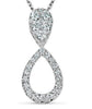 ESTATE .59CT DIAMOND 18KT WHITE GOLD 3D CLASSIC TEAR DROP ONE PEAR SHAPE PENDANT