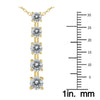 1.50CT DIAMOND 14KT YELLOW GOLD 3D CLASSIC 5 STONE JOURNEY LOVE FLOATING PENDANT