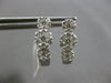 .75CT DIAMOND 14KT WHITE GOLD FLOWER PAST PRESENT FUTURE LEVERBACK HOOP EARRINGS