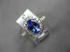 ESTATE 1.78CT DIAMOND & AAA TANZANITE 18KT WHITE GOLD OVAL HALO ENGAGEMENT RING