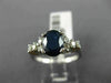 ESTATE 1.85CT DIAMOND & AAA OVAL CUT SAPPHIRE 14KT WHITE GOLD 3D ENGAGEMENT RING