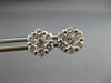 ESTATE LARGE 1.15CT DIAMOND 14KT WHITE GOLD FLOWER CLUSTER STUD EARRINGS #22438