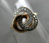 ESTATE WHITE & CHOCOLATE FANCY DIAMOND 14KT ROSE GOLD INFINITY FLOWER LOVE RING