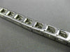 ESTATE WIDE 4CT DIAMOND 14KT WHITE GOLD SQUARE MILGRAIN CLASSIC TENNIS BRACELET