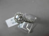 ESTATE 1.20CT DIAMOND 14KT WHITE GOLD 3D HALO TWO ROW ROUND ENGAGEMENT RING