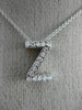 .24CT ROUND DIAMOND 14KT WHITE GOLD 3D CLASSIC INITIAL FLOATING PENDANT #18474