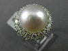 ESTATE LARGE 1.40CT DIAMOND & AAA SOUTH SEA PEARL 18KT WHITE GOLD HALO FUN RING