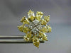 LARGE 4.08CT WHITE & FANCY YELLOW DIAMOND 18KT TWO TONE GOLD 3D HANGING EARRINGS
