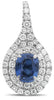 2.51CT DIAMOND & AAA SAPPHIRE 18KT WHITE GOLD OVAL 3D LEVERBACK HANGING EARRINGS