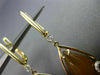 ESTATE 9.69CT DIAMOND & ORANGE AGATE 14K YELLOW GOLD PEAR SHAPE HANGING EARRINGS