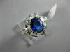 ESTATE WIDE 2.32CT DIAMOND & SAPPHIRE 18K WHITE GOLD 3D FILIGREE ENGAGEMENT RING