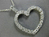 ESTATE .73CT DIAMOND 14KT WHITE GOLD CLASSIC OPEN HEART FLOATING PENDANT #18392