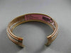 ESTATE 1.3CT DIAMOND 14KT WHITE ROSE GOLD 3D MULTI ROW BEAD CUFF BANGLE BRACELET