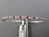 1.07CT DIAMOND & AAA RUBY 18KT WHITE GOLD 3D SEMI ETERNITY LOVE BANGLE BRACELET