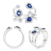 LARGE 1.14CT DIAMOND & AAA SAPPHIRE 14KT WHITE GOLD MULTI SHAPE HALO BEZEL RING